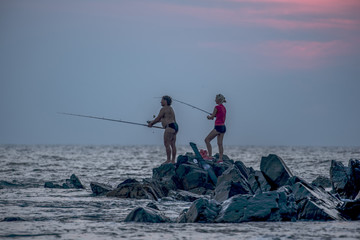 Couple Doing fishing