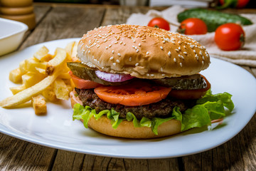 Burger with meat