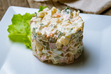 salad olivier on plate