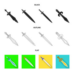Isolated object of game  and armor  icon. Set of game  and blade  stock vector illustration.