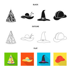Vector design of clothing and cap sign. Set of clothing and beret vector icon for stock.