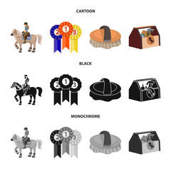 Isolated object of equipment and riding icon. Set of equipment and competition stock symbol for web.