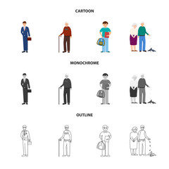 Vector illustration of character and avatar  sign. Set of character and portrait stock symbol for web.