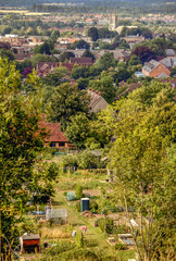 Fototapeta premium English rural scene,with church,in the summer.