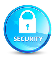 Security (padlock icon) splash natural blue round button