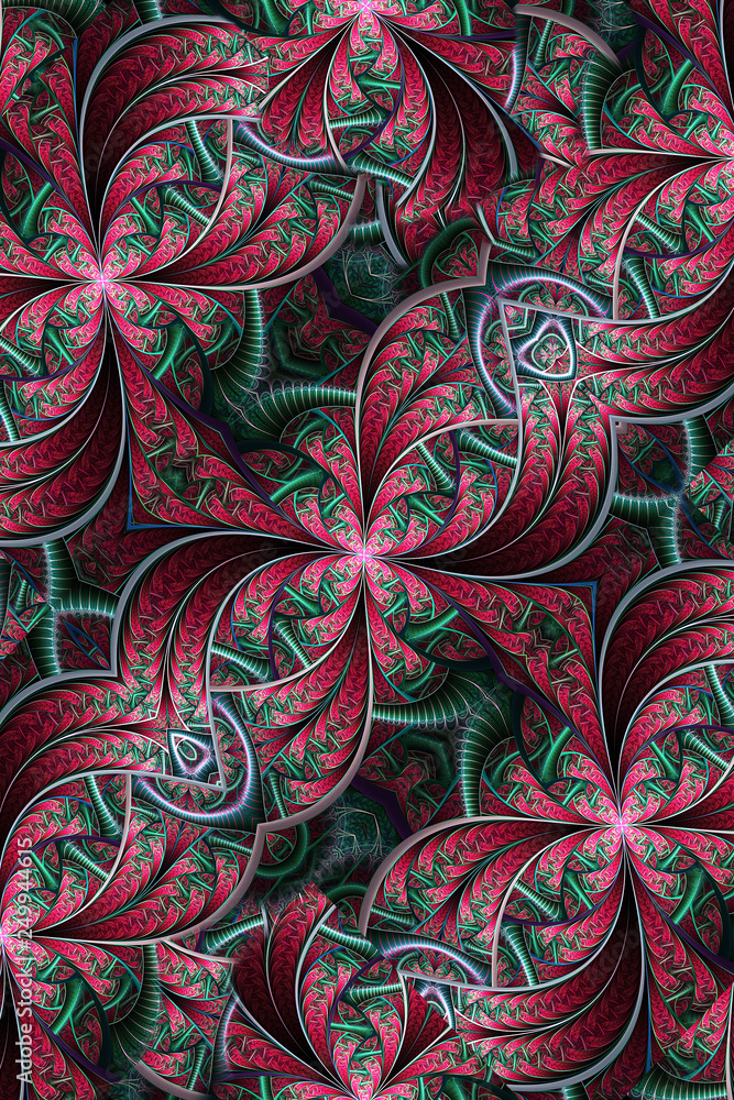 Aufkleber abstract unique computer generated fractals artwork background