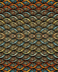Abstract artistic computer generated multicolored fractal pattern artwork.