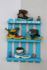 shoes with plants blue pallet recycled