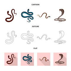 Fototapeta premium Isolated object of mammal and danger symbol. Set of mammal and medicine vector icon for stock.