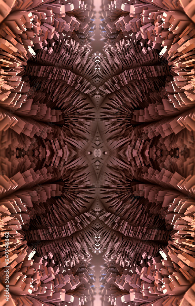 Poster abstract artistic computer generated colorful unique fractal pattern artwork.