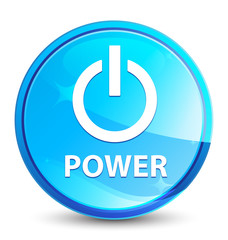 Power splash natural blue round button