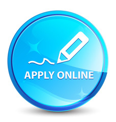 Apply online (edit pen icon) splash natural blue round button