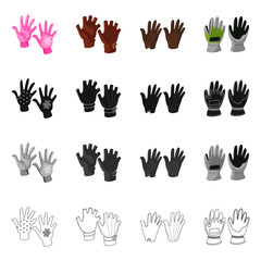 Fototapeta premium Isolated object of silhouette and safety icon. Set of silhouette and comfort vector icon for stock.