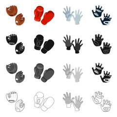 Vector illustration of silhouette and safety logo. Collection of silhouette and comfort stock symbol for web.