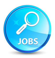 Jobs splash natural blue round button