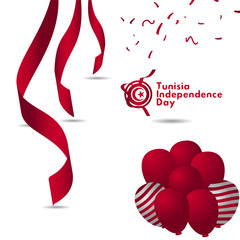 Tunisia Independence Day Vector Template Design Illustration