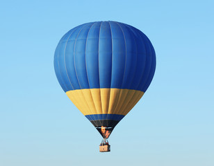 Beautiful view of hot air balloon in blue sky