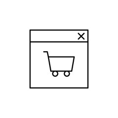 ui, browser, shopping card icon. Element of marketing for mobile concept and web apps icon. Thin line icon for website design and development, app development. Premium icon