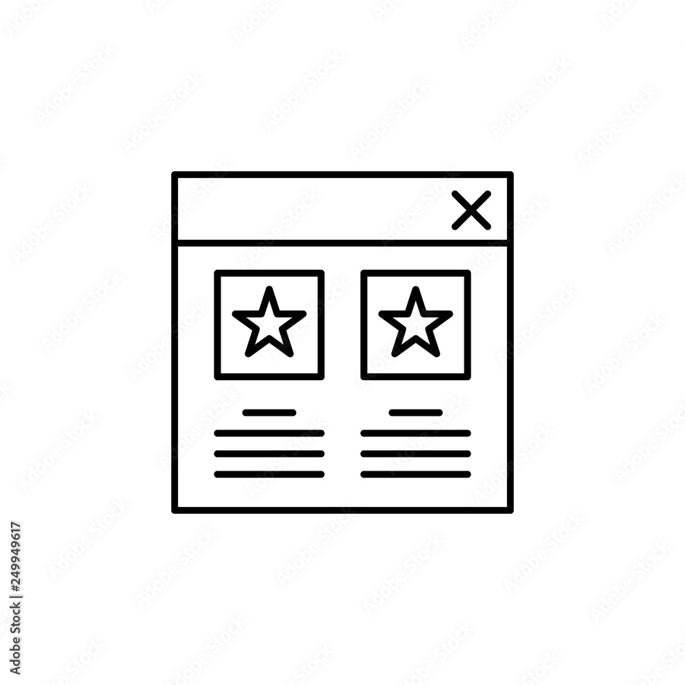 Poster rating, stars, browser, internet icon. element of marketing for mobile concept and web apps icon. th