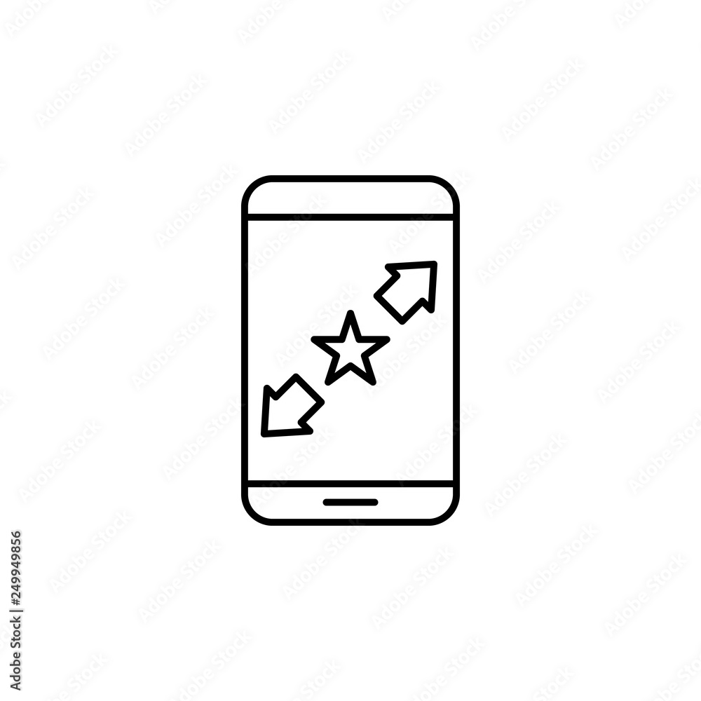 Poster star, smartphone, arrow icon. element of marketing for mobile concept and web apps icon. thin line i