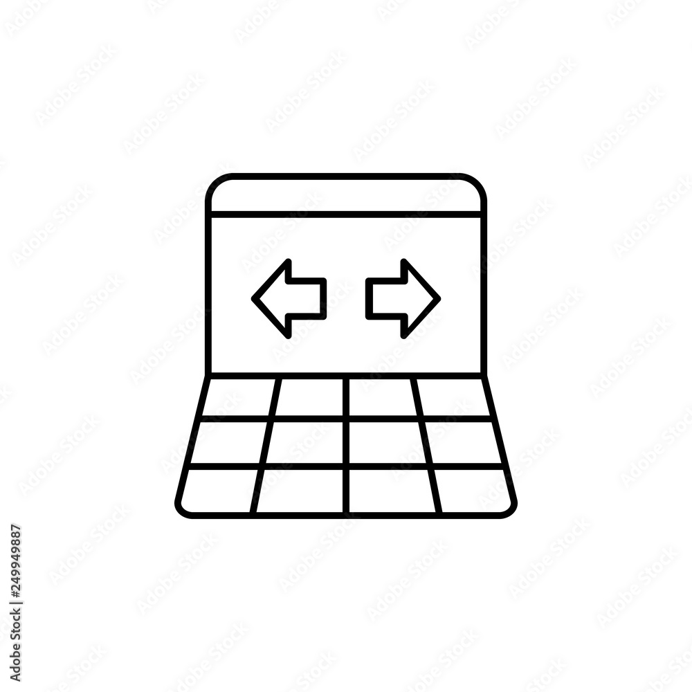 Poster computer, arrow, laptop icon. element of marketing for mobile concept and web apps icon. thin line i