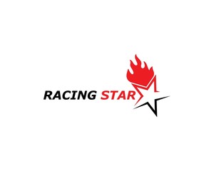 faster logo icon of automotive racing concept design