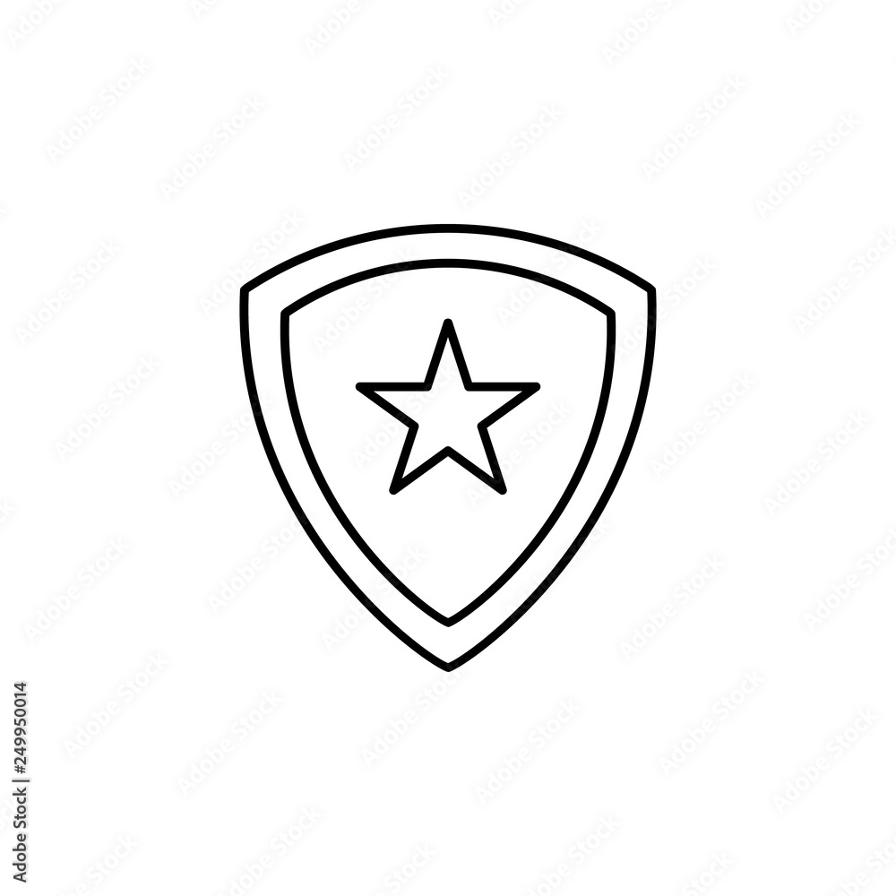 Poster shield, winner, star icon. element of marketing for mobile concept and web apps icon. thin line icon