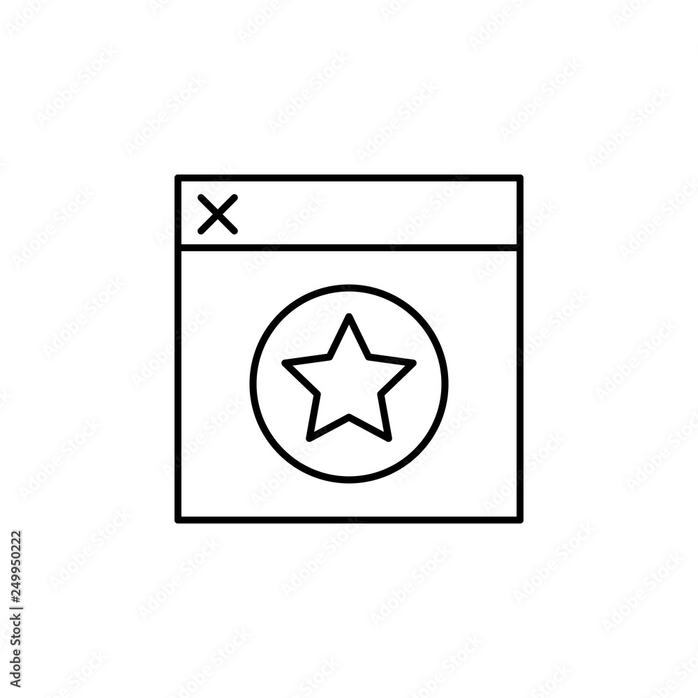 Poster pop up, browser, star icon. element of marketing for mobile concept and web apps icon. thin line ico