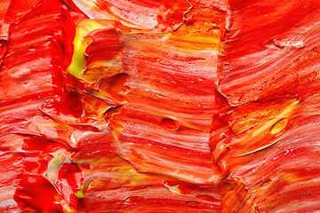 Bright paint strokes drawn with brush as abstract background