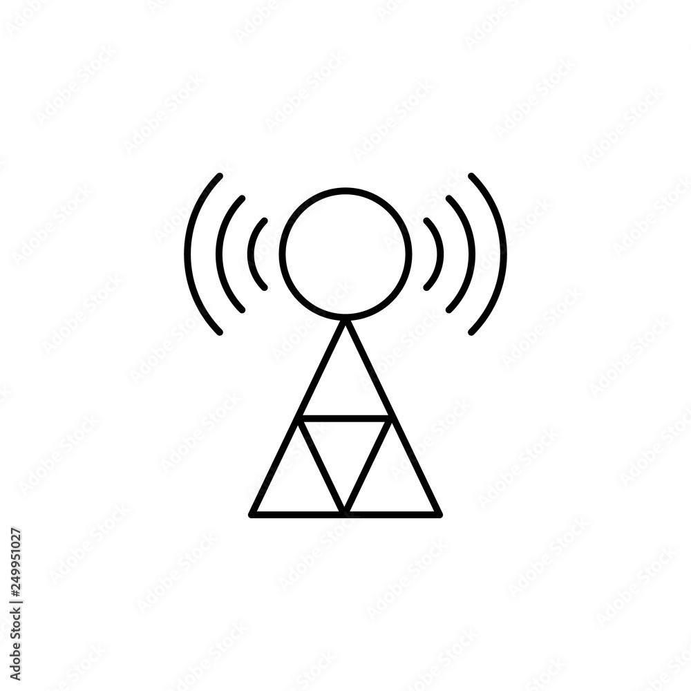 Aufkleber wifi signal, radio antenna icon. element of marketing for mobile concept and web apps icon. thin lin