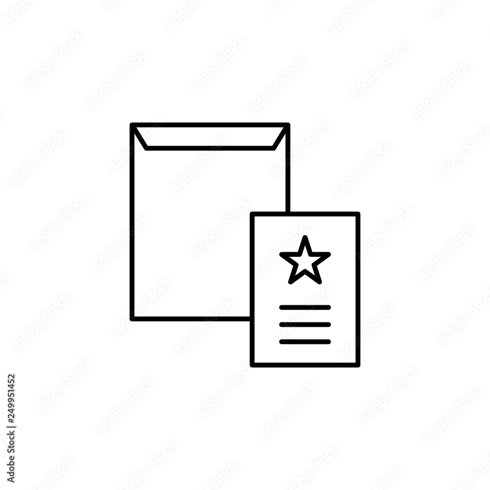 Poster dossier, mailing, envelope icon. element of marketing for mobile concept and web apps icon. thin lin