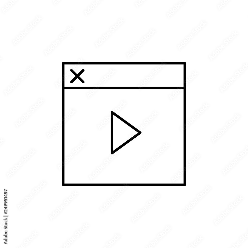 Poster video marketing, play button, web icon. element of marketing for mobile concept and web apps icon. t