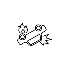 car crash, racing icon. Element of motor sport for mobile concept and web apps icon. Thin line icon for website design and development