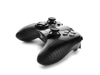 Modern video game controller isolated on white © New Africa