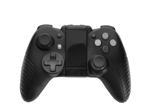 Modern Video Game Controller Isolated On White, Top View