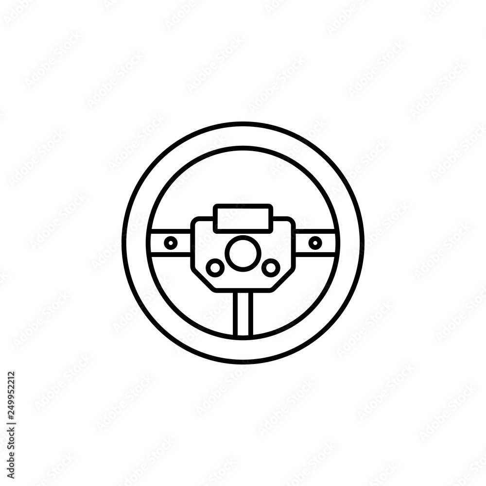 Poster steering, racing icon. element of motor sport for mobile concept and web apps icon. thin line icon f