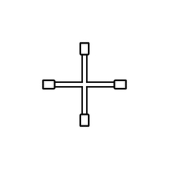 cross wrench icon. Element of motor sport for mobile concept and web apps icon. Thin line icon for website design and development