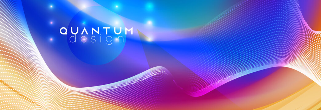 Neon spotlights on fluid abstract vector design