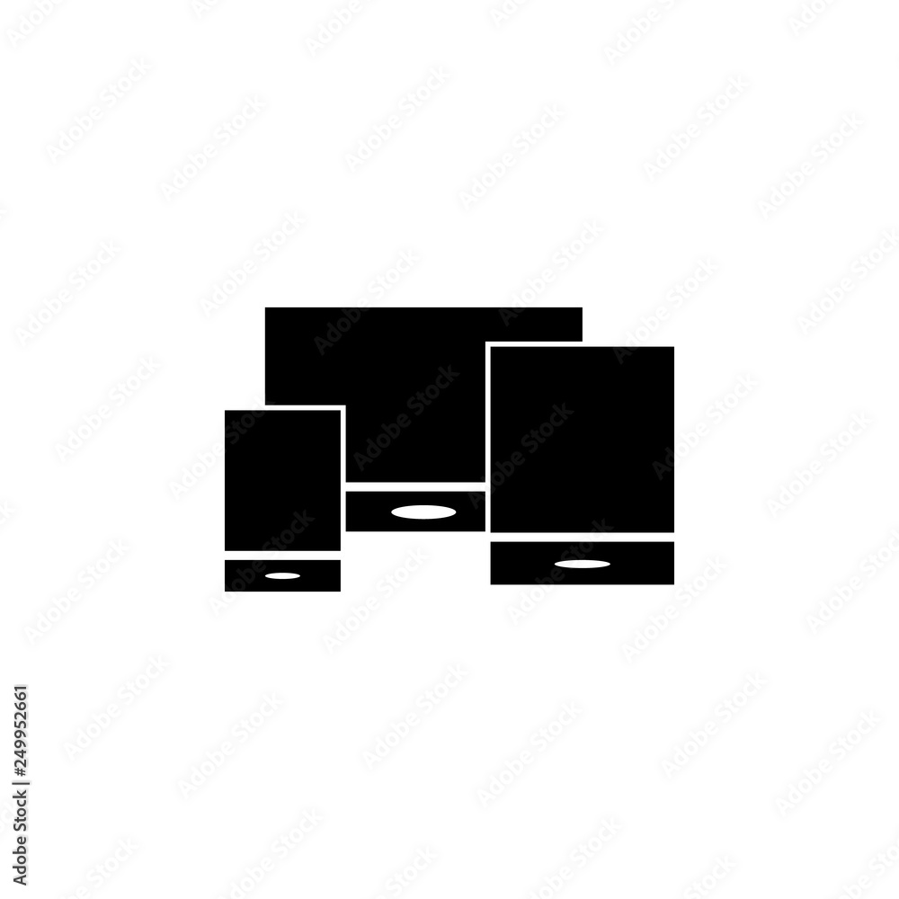 Poster web development, responsive design icon. element of web development icon. premium quality graphic de