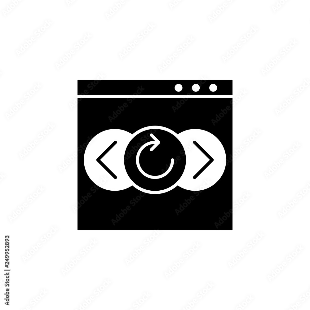 Poster web development, navigation icon. element of web development icon. premium quality graphic design ic