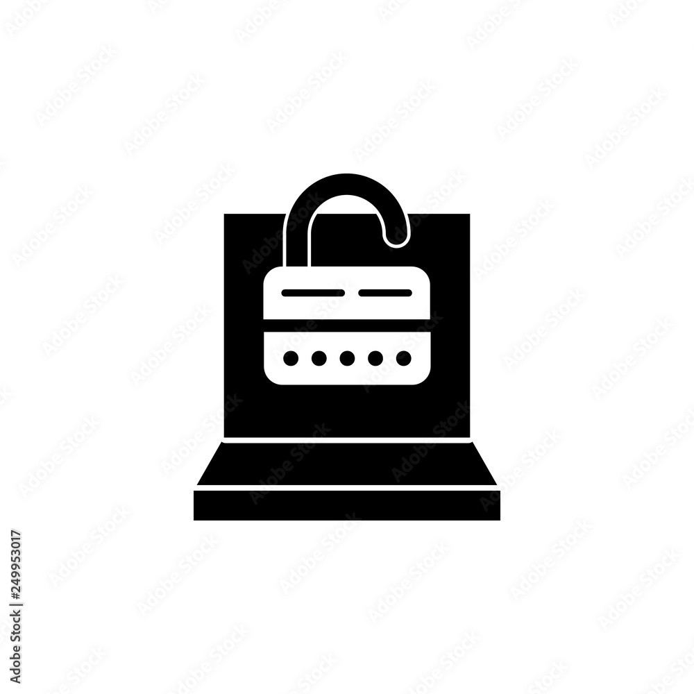 Poster web development, secure login icon. element of web development icon. premium quality graphic design 