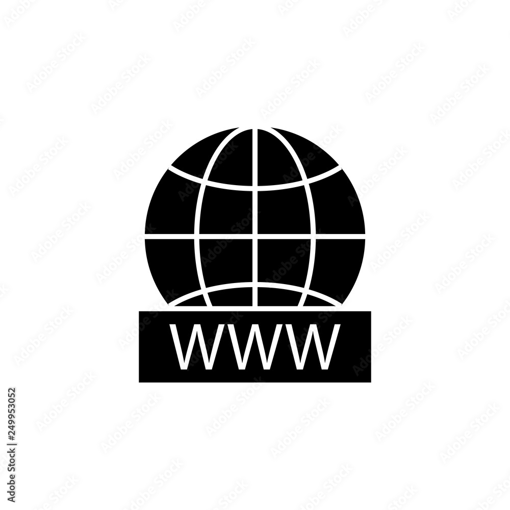 Poster web development, www, globe icon. element of web development icon. premium quality graphic design ic