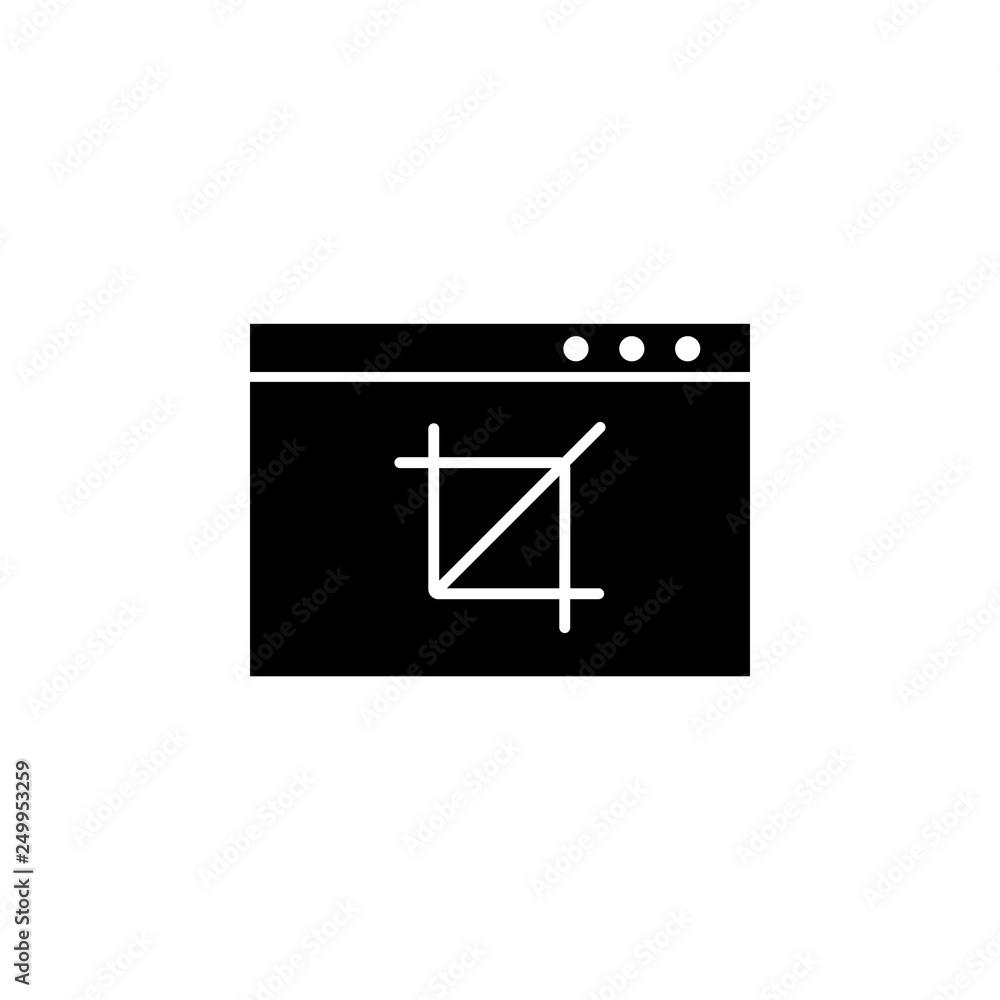 Poster web development, crop icon. element of web development icon. premium quality graphic design icon. si