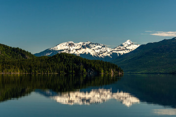 Fototapeta na wymiar Mount Huntley at the end of Clearwater Lake BC