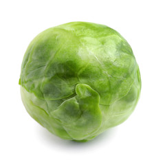 Fresh tasty Brussels sprout on white background