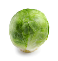 Fresh tasty Brussels sprout on white background