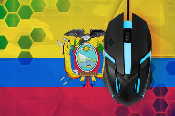 Ecuador flag  and computer mouse. Concept of country representing e-sports team