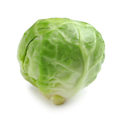 Fototapeta premium Fresh tasty Brussels sprout on white background