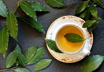 tea from bay leaf. useful hot drink is useful for colds, increases immunity,  has antiviral effect,...