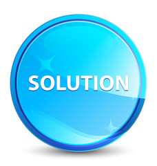 Solution splash natural blue round button